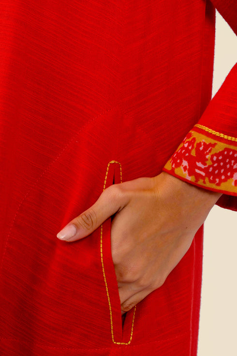 Dress in cotton with front buttons